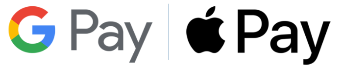 Google Pay and Apple Pay logos