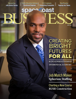 Cover of the May 2018 issue of Space Coast Business Magazine