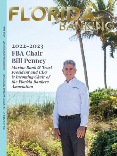 FBA Chair Bill Penney on the cover of Florida Banking Magazine