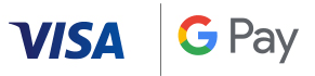 Visa logo and G Pay logo combined