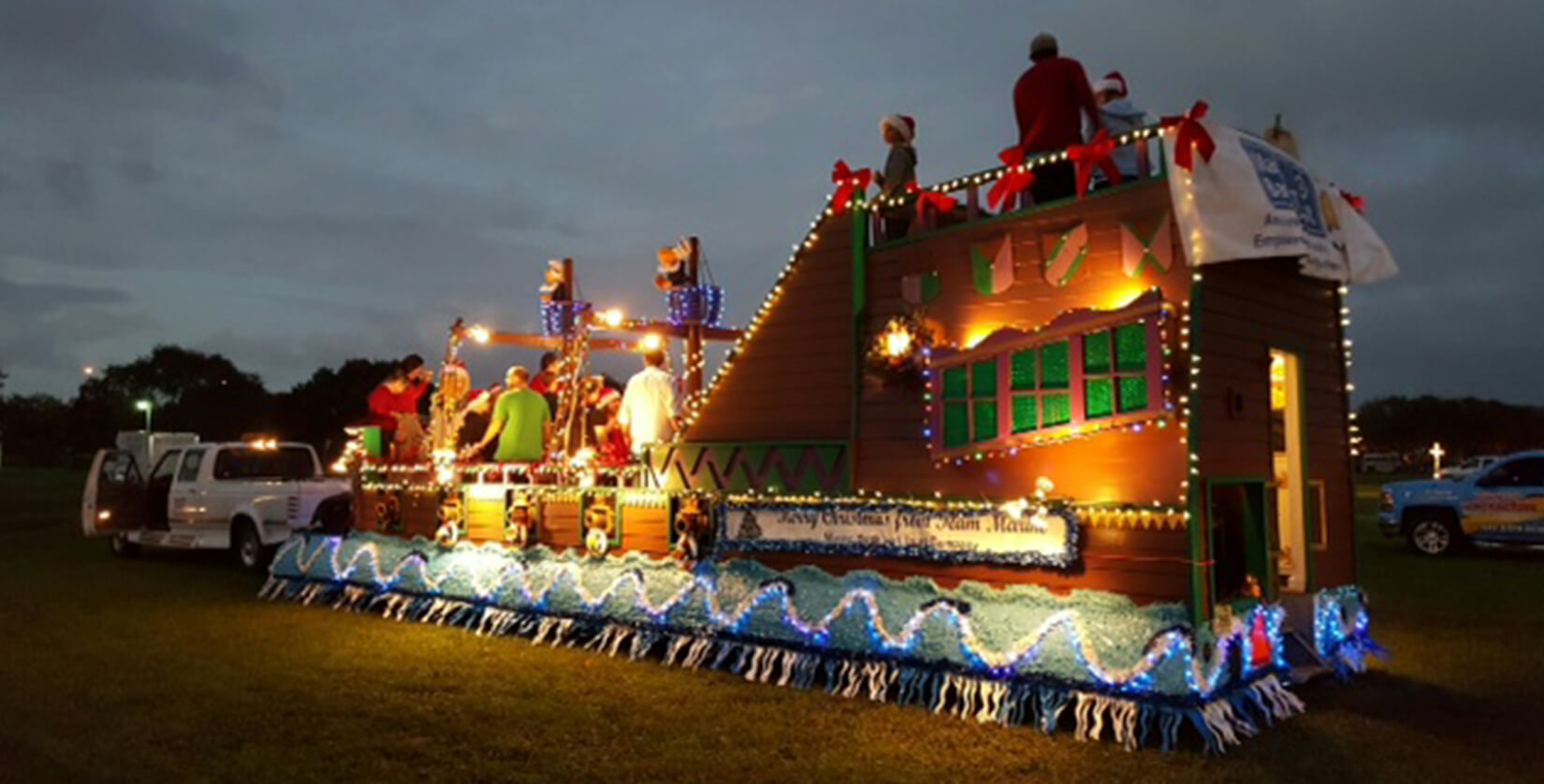 Marine Bank Christmas Parade float